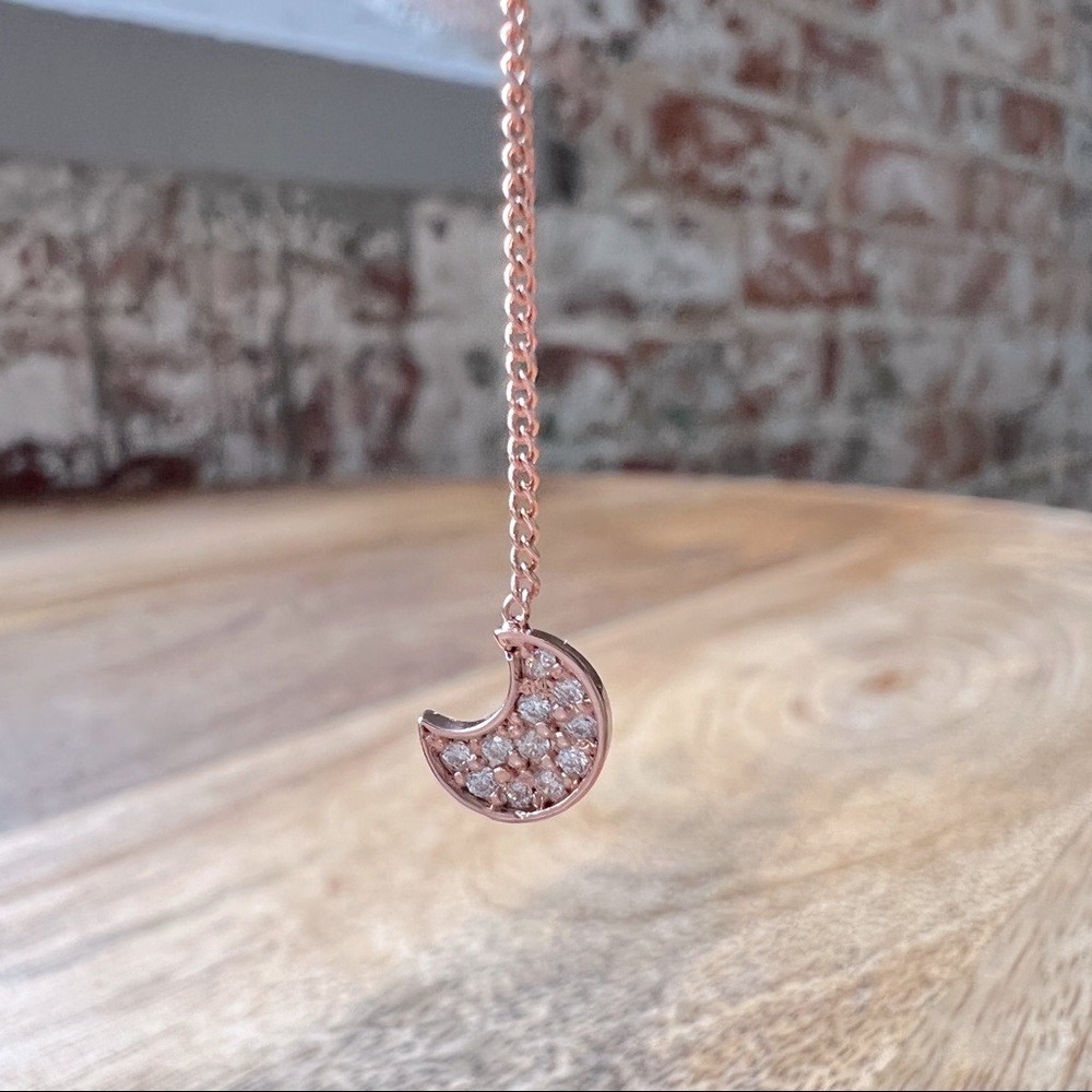 Dainty Threader Moon Earrings